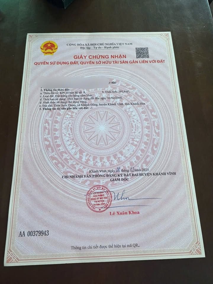 Đất nền Khánh Đông 800m² giá chỉ 199 triệu - Cơ hội đầu tư hiếm có!