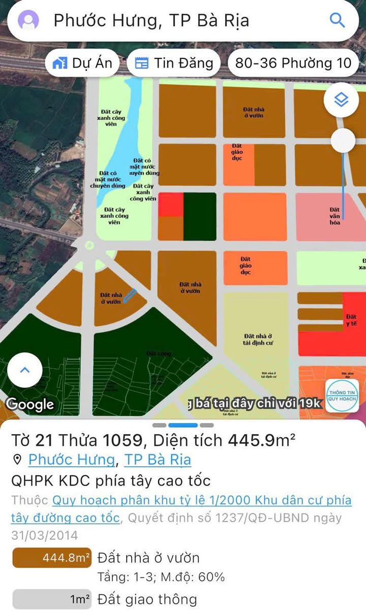 Đất mặt tiền đường Mô Xoài, Phước Hưng, 445m² giá 6.5 tỷ - Đầu tư sinh lời ngay!