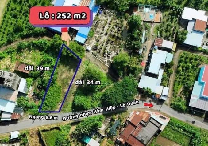 Bán đất 2 mặt tiền nhựa Hàm Hiệp 340m² giá 1.8 tỷ - Đầu tư sinh lời ngay!