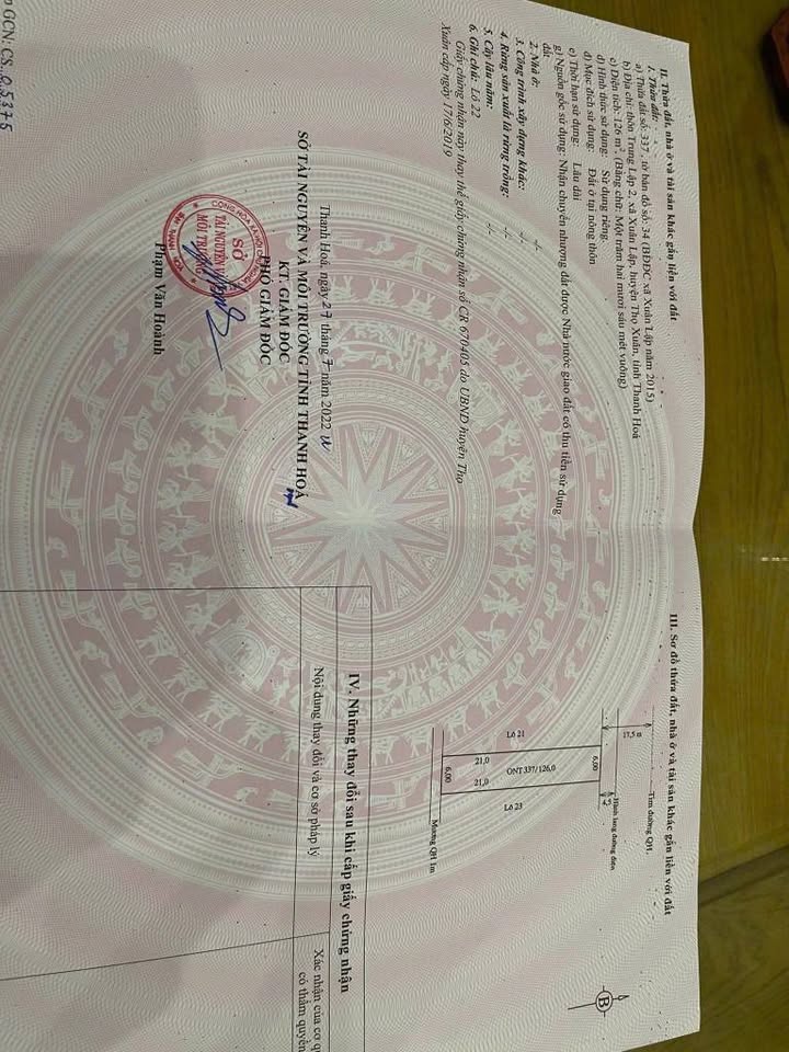 Đất thổ cư mặt đường Tỉnh Lộ 506B, Xuân Lập, 126m² - Tiềm năng đầu tư sinh lời!