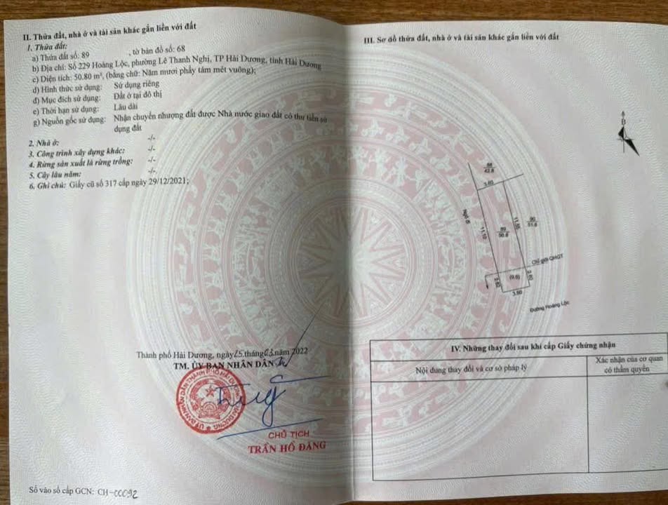 Đất lô góc 50.8m² mặt phố Hoàng Lộc, TP Hải Dương - Giá chỉ 2 tỷ!