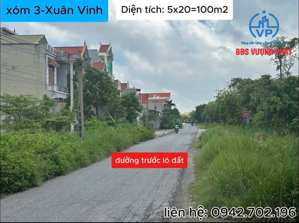 Đất nền khu phố 3 - Xuân Vinh 100m² - Pháp lý rõ ràng, giá thỏa thuận!
