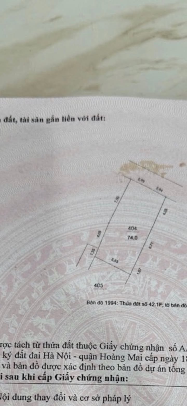 Đất nền Vĩnh Hưng Hoàng Mai 74m² giá 9 tỷ - Cơ hội đầu tư hấp dẫn!