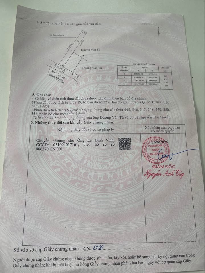 Đất nền Quốc Tuấn An Dương 42m² và 53m² giá 1.53 tỷ - Cơ hội đầu tư kinh doanh!