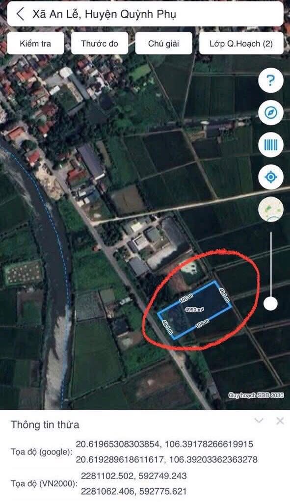 Đất thương mại dịch vụ xã An Lễ - Quỳnh Phụ 5000m² giá thỏa thuận - Pháp lý rõ ràng!