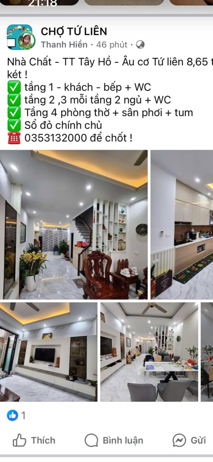 Nhà riêng cho thuê tại Tứ Liên, Tây Hồ 60m² - Thoải mái, tiện nghi cho cả gia đình!