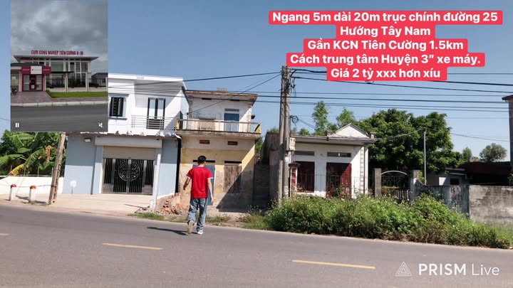 Đất mặt trục chính Đường 25, Tiên Cường 100m² giá 2.1 tỷ - Cơ hội đầu tư hấp dẫn!
