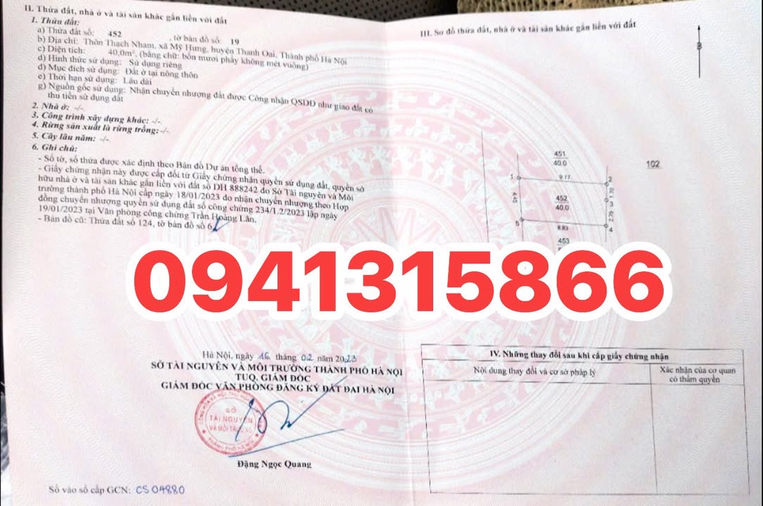 Đất nền Mỹ Hưng, Thanh Oai 40m² giá 3.1 tỷ - Ô tô vào tận nơi!