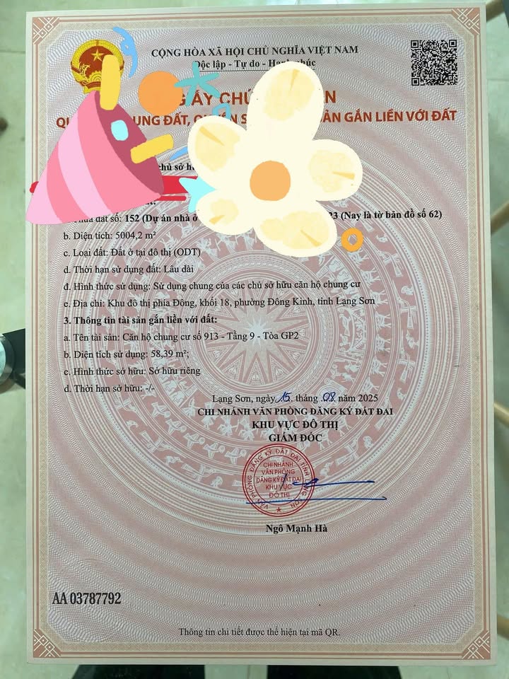 Chung cư GP 2 Lạng Sơn 58m² giá 880 triệu - Cơ hội không thể bỏ lỡ!