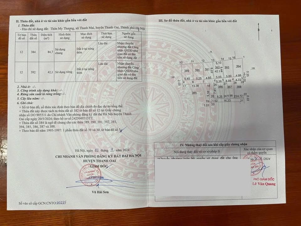 Đất thổ cư 42,1m² tại My Thượng, Thanh Mai, Thanh Oai - Vị trí đẹp, pháp lý rõ ràng!