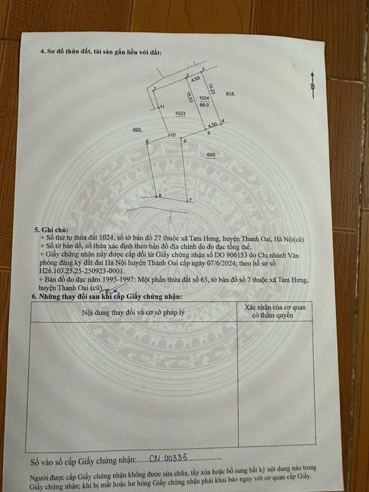 Đất nền Tam Hưng Thanh Oai 68m² giá 700 triệu - Chính chủ bán gấp!
