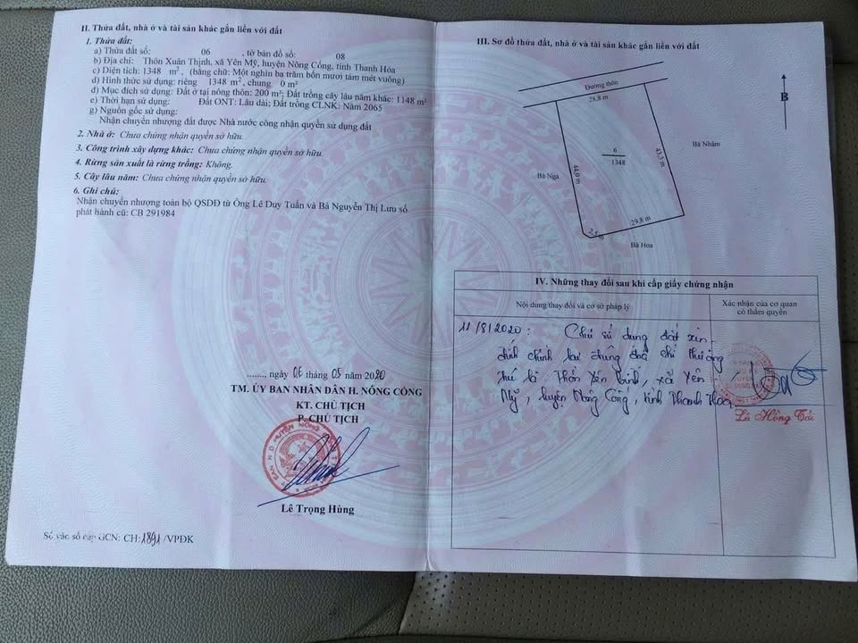 Đất nền thổ cư 200m² tại thôn Xuân Thịnh, Yên Mỹ - Giá 1.3 tỷ - Cơ hội đầu tư hấp dẫn!