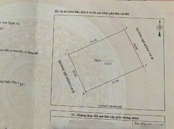 Đất Nghi Thu Cửa Lò 720m² giá 3 tỷ - Đường rộng 7m, không lỗi