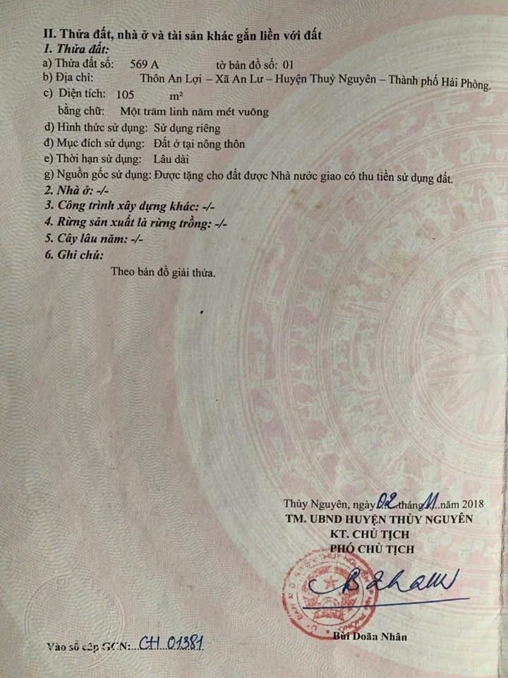 Đất mặt đường 11m tại An Lư, Thủy Nguyên, Hải Phòng 105m² - Giá chỉ 3 tỷ!