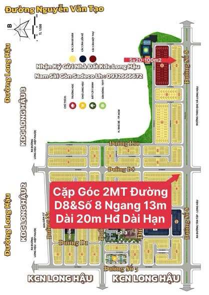 Cho thuê mặt tiền đẹp 247m² tại KDC Long Hậu - Giá chỉ 8 triệu/tháng!