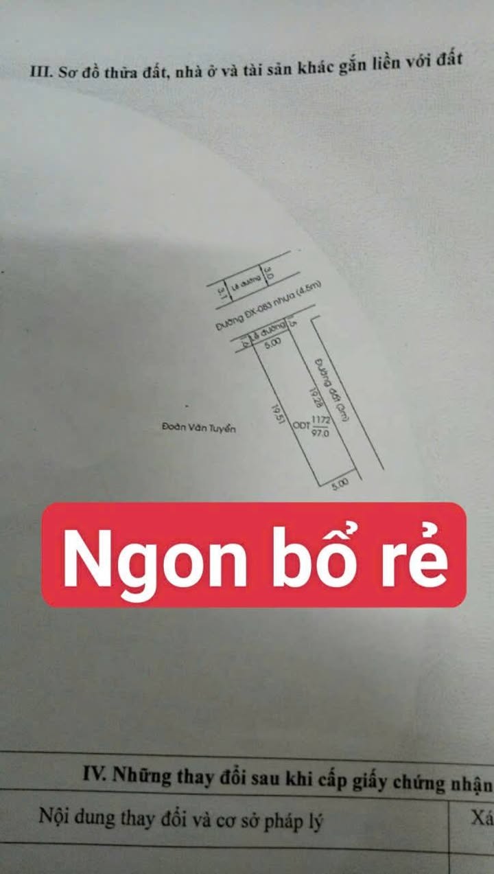 Đất nền Định Hòa, Thủ Dầu Một 150m² giá 2.3 tỷ - Đường nhựa thông thuận tiện di chuyển!