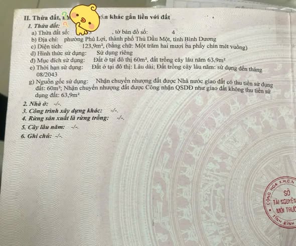 Bán đất Phú Lợi Thủ Dầu Một 120m² giá 2.45 tỷ - Đầu tư sinh lời ngay!