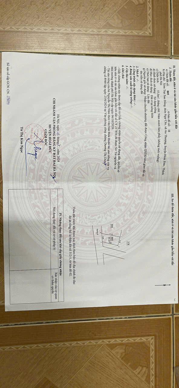 Đất nền An Thượng Hoài Đức 55m² giá thỏa thuận - Mặt tiền 5,04m, ô tô tránh nhau!