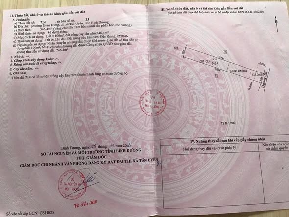 Lô đất mặt tiền đường nhựa tại phường Uyên Hưng, Tân Uyên 349.8m² giá 2.75 tỷ - Đầu tư sinh lời ngay!