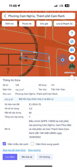 Đất thổ cư đường Hà Huy Tập, Bắc Cam Ranh 131m² giá 2.2 tỷ - Cơ hội đầu tư tuyệt vời!