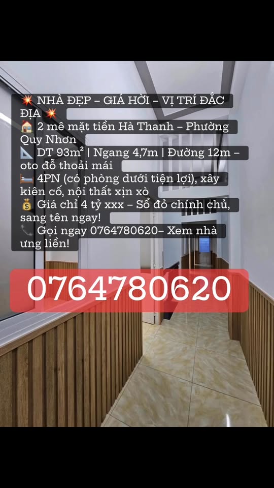 Nhà đẹp mặt tiền Hà Thanh, Quy Nhơn 93m² giá 4 tỷ - Sổ đỏ chính chủ!
