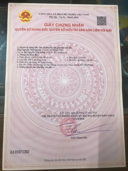 Đất thổ cư Tân Phong 167m² giá 1 tỷ - Chính chủ cần bán gấp!