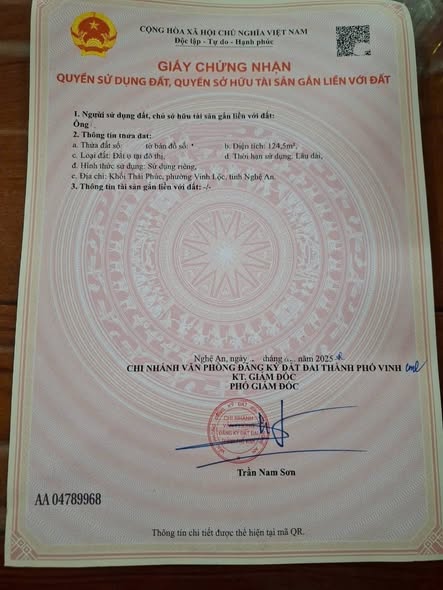 Đất nền xóm Thái Phúc, TP Vinh 124.5m² giá 1.68 tỷ - Vị trí tiềm năng đầu tư!