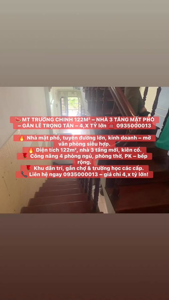 Nhà mặt phố Trường Chinh Đà Nẵng 122m² giá 4 tỷ - Kinh doanh tuyệt vời!