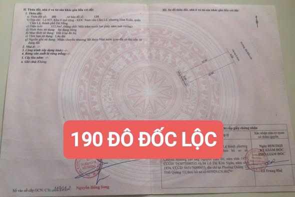 Đất nền Đô Đốc Lộc, Hòa Xuân, Đà Nẵng 112.5m² giá 6.15 tỷ - Vị trí đẹp, giao thông thuận lợi!