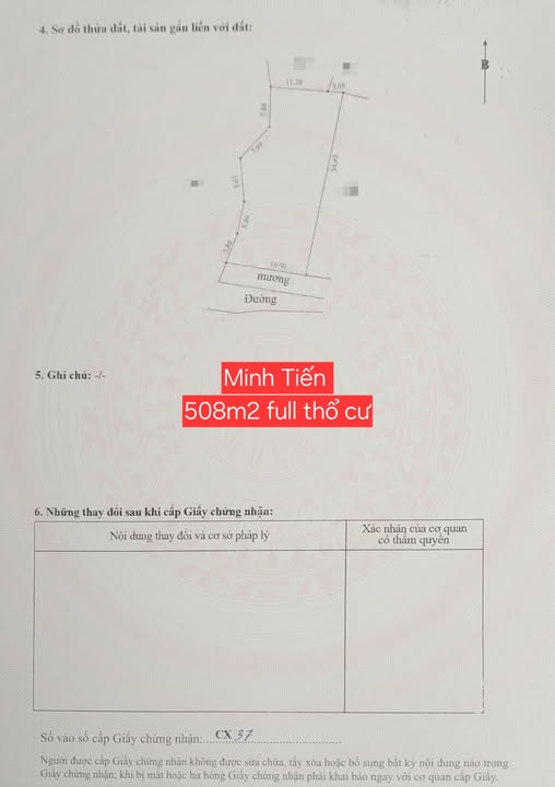 Đất thổ cư 500m² xã Tiên Tiến, Phù Cừ - Giá đầu tư chỉ 4 tỷ!