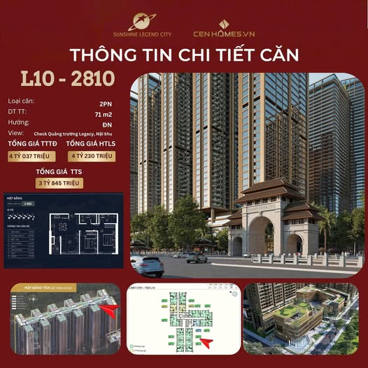 Căn hộ Sunshine Legend City Hưng Yên 71m² giá 3.8 tỷ - Tiện ích đầy đủ, kết nối nhanh chóng!
