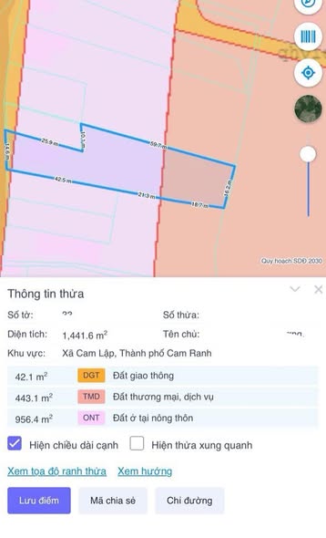 Đất nền Cam Lập 1440m² giá chỉ 4 triệu/m² - Đầu tư sinh lời ngay!