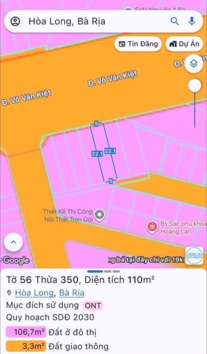 Mặt tiền kinh doanh đường Võ Văn Kiệt, phường Tam Long 110m² giá 4 tỷ - Cơ hội đầu tư hấp dẫn!