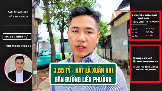 Đất nền đường Lã Xuân Oai, Thủ Đức 62.4m² giá 3.55 tỷ - Đầu tư sinh lời ngay!