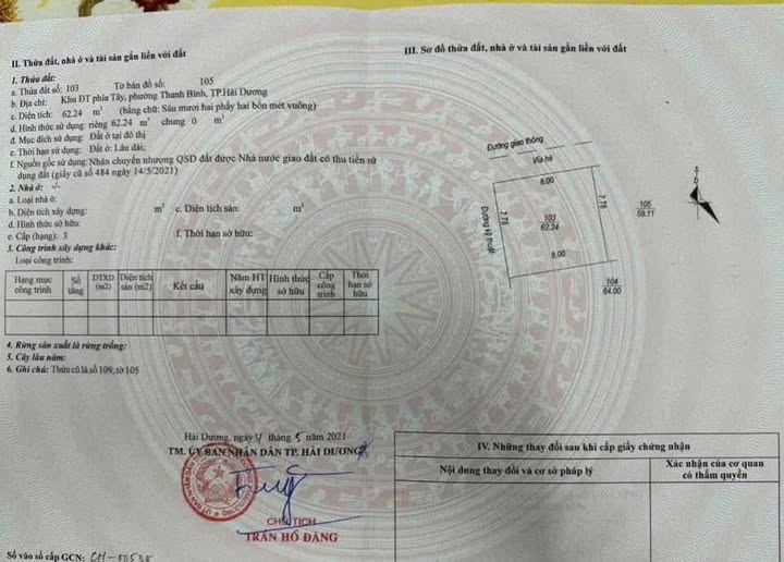 Đất mặt phố Trần Khát Chân, Hải Dương 62m² giá 3.55 tỷ - Nhanh tay sở hữu!