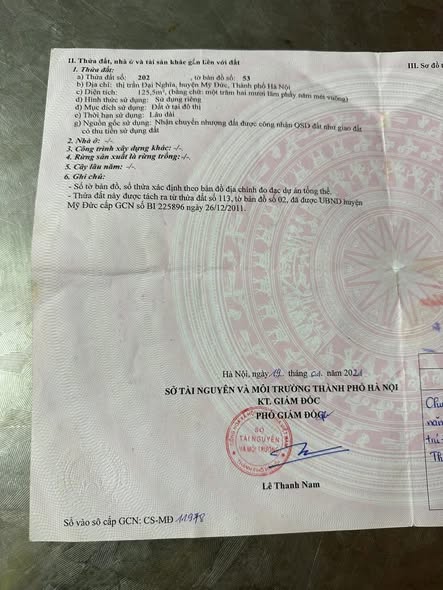 Đất trung tâm thị trấn Đại Nghĩa, Mỹ Đức 125.5m² giá tốt - Tiềm năng kinh doanh lớn!