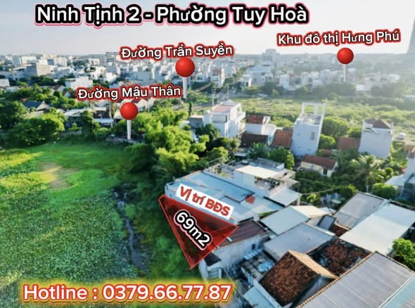 Đất thổ cư 70m² tại Ninh Tịnh 2, Tuy Hoà giá chỉ 670 triệu - Cơ hội đầu tư tuyệt vời!