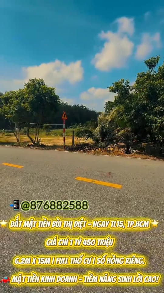 Đất nền Nhuận Đức Củ Chi 93m² giá 1 tỷ - Cơ hội đầu tư sinh lời hấp dẫn!