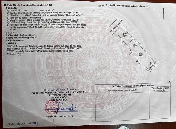 Đất nền Phú Nghĩa, Chương Mỹ 238m² giá chỉ 5.474 tỷ - Cơ hội đầu tư tuyệt vời!