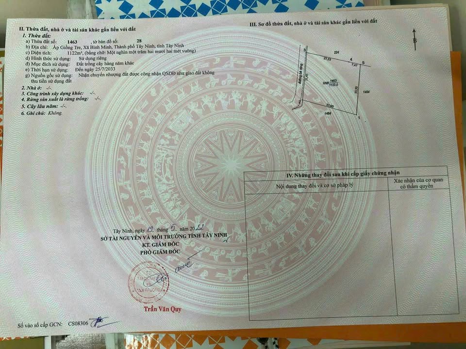 Đất thổ cư Hẻm 13 Trần Văn Trà, Bình Minh, Tây Ninh 1054m² - Giá chỉ 12.125 tỷ