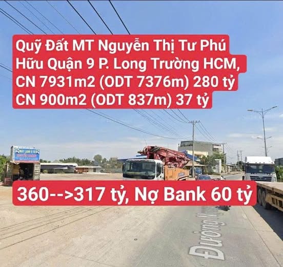 Đất dự án xây dựng CHCC & KDC mặt tiền Nguyễn Thị Tư 7931m² giá 317 tỷ - Cơ hội đầu tư lớn!