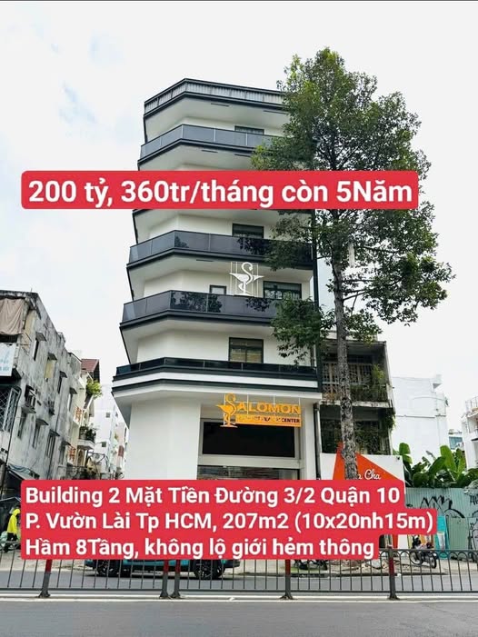 Building mặt tiền đường 3/2, quận 10, diện tích 207m², giá 200 tỷ - Cơ hội đầu tư sinh lời!
