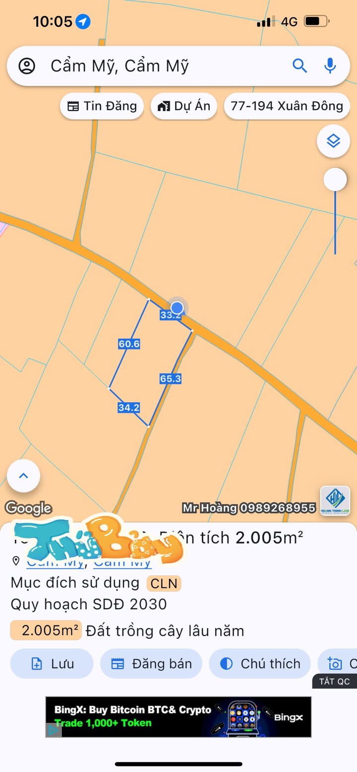 Đất nền Bảo Bình, Cẩm Mỹ 7217.5m² giá 1.7 tỷ - Đầu tư sinh lợi lý tưởng!