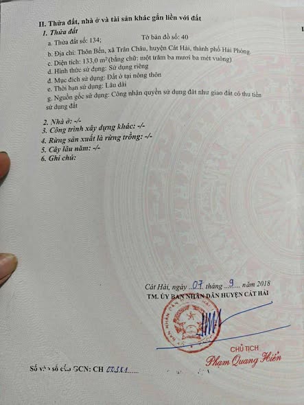 Bán đất Thôn Trân Châu - Cát Bà 133m² giá chỉ 2.793 tỷ - Vị trí đắc địa gần cảng