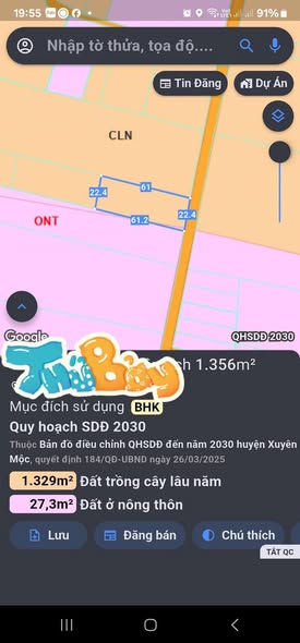 Đất nền Xuyên Mộc, Bà Rịa - Vũng Tàu 1356m² giá 1.6 tỷ - Đầu tư sinh lời hấp dẫn!