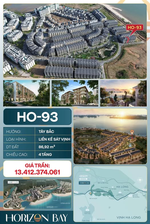 Townhouse Horizon Bay Hạ Long 86.92m² giá 13.41 tỷ - Tầm view triệu đô sát vịnh!