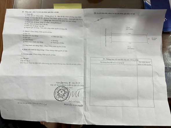 Đất mặt tiền Khu 5 Vĩnh Niệm 87.4m² giá 11.779 tỷ - Cơ hội đầu tư sinh lời!