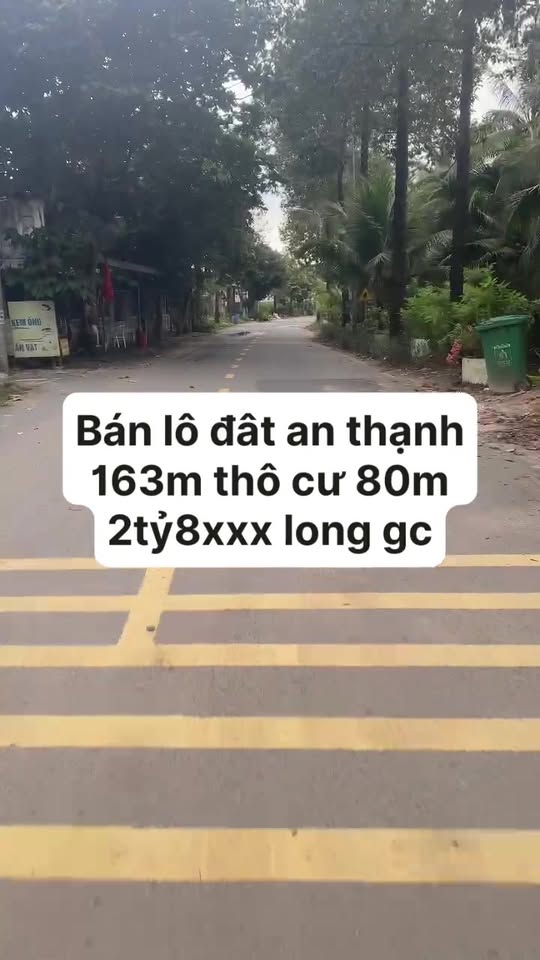 Đất thổ cư An Thạnh, Thuận An 163m² giá 2.8 tỷ - Cơ hội đầu tư tuyệt vời!