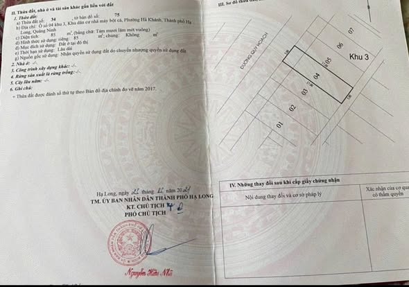 Bán đất Hà Khánh, Hạ Long 85m² giá 3 tỷ - Đường 7.5m, gần chợ và trường học!
