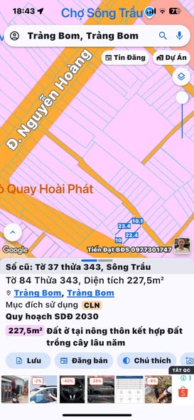 Đất nền Sông Trầu Trảng Bom 230m² giá 1.2 tỷ - Sổ đỏ chính chủ!